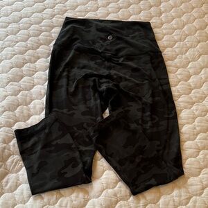 Lululemon Athletica Dark Green and Black Camouflage Leggings